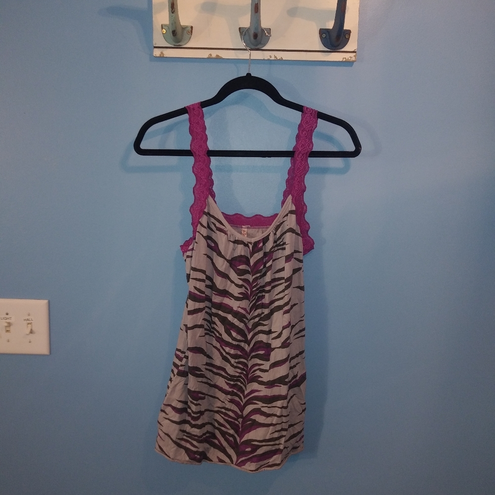 Cute zebra purple tank